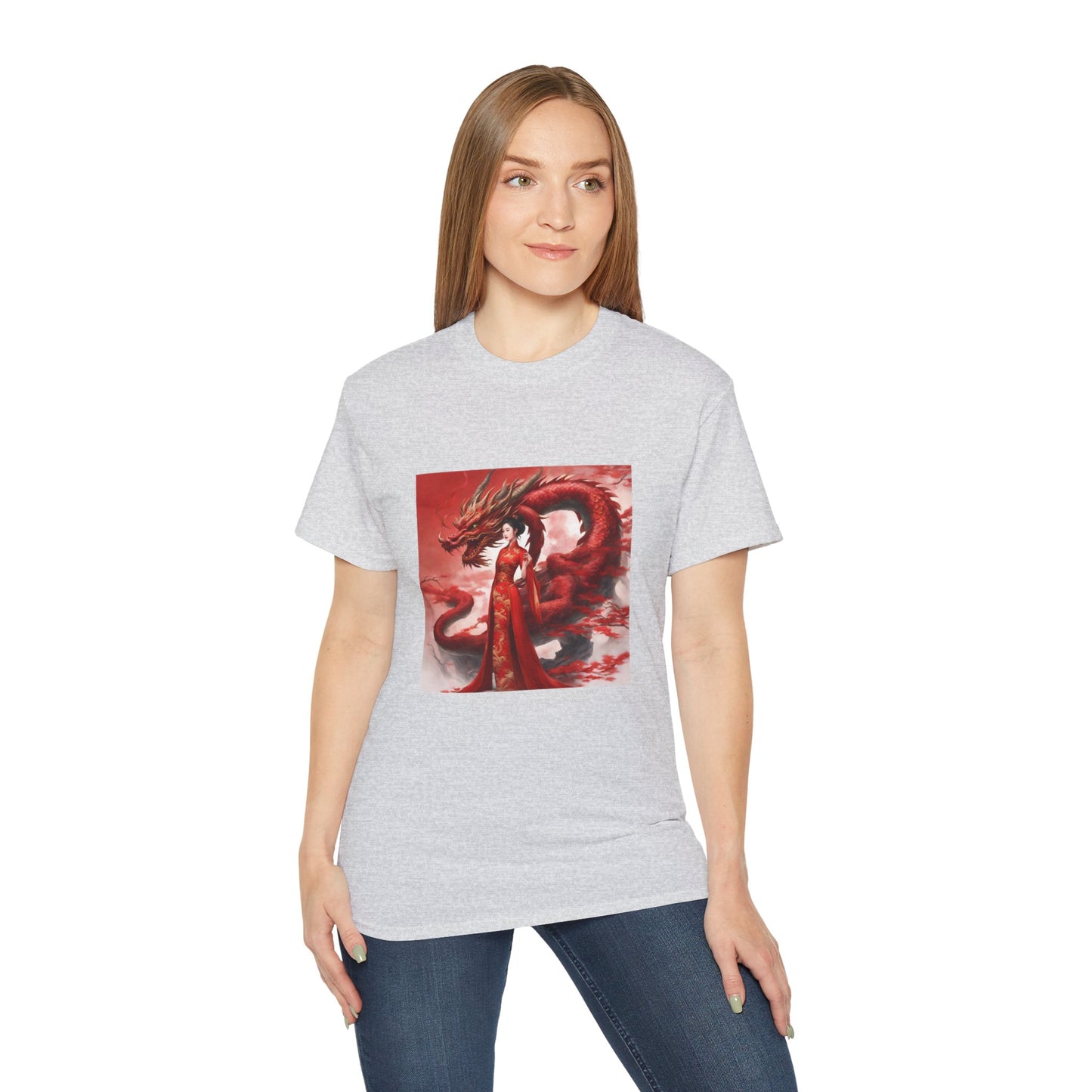 Red Tara & Her Dragon - Ethically Harvested Cotton Tee