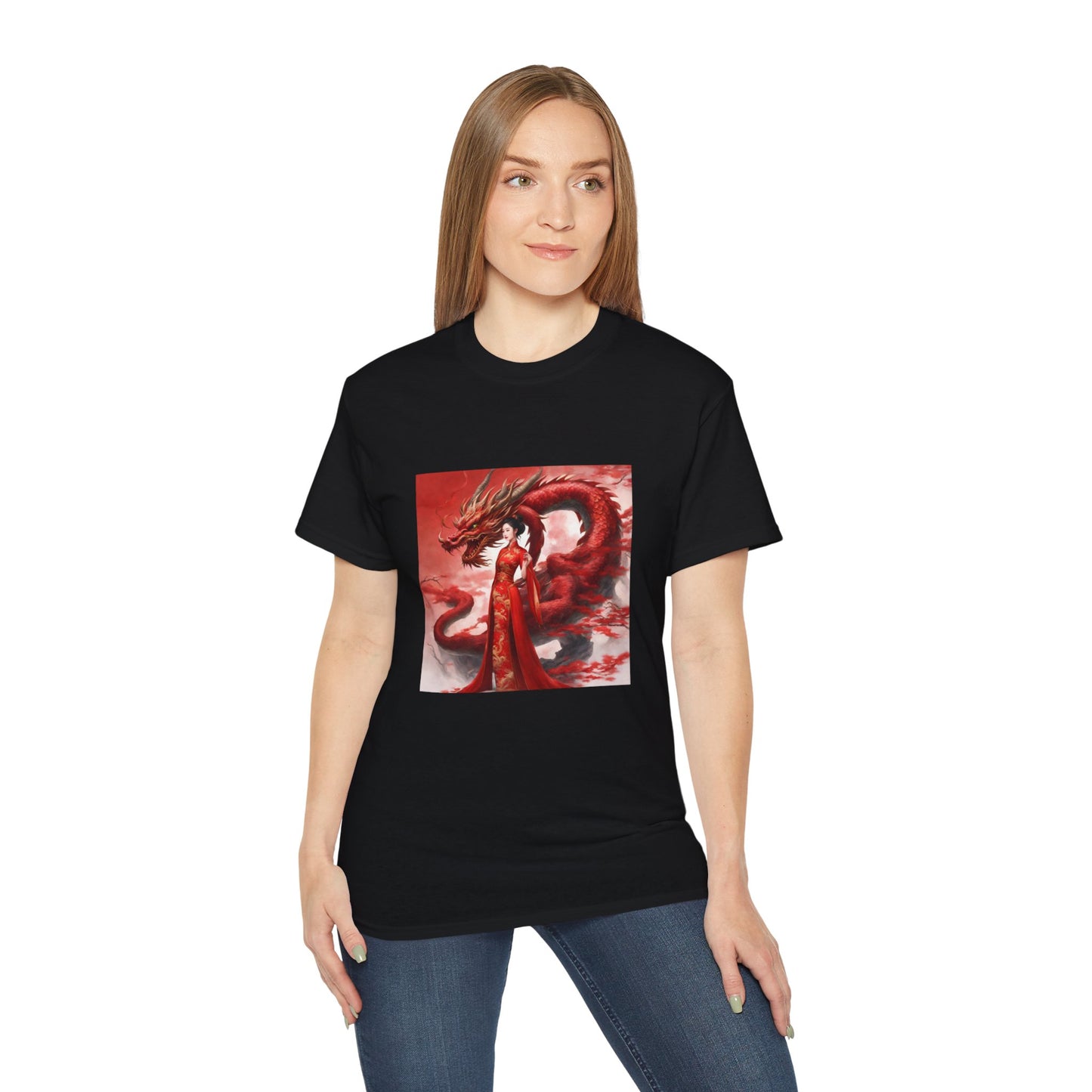 Red Tara & Her Dragon - Ethically Harvested Cotton Tee