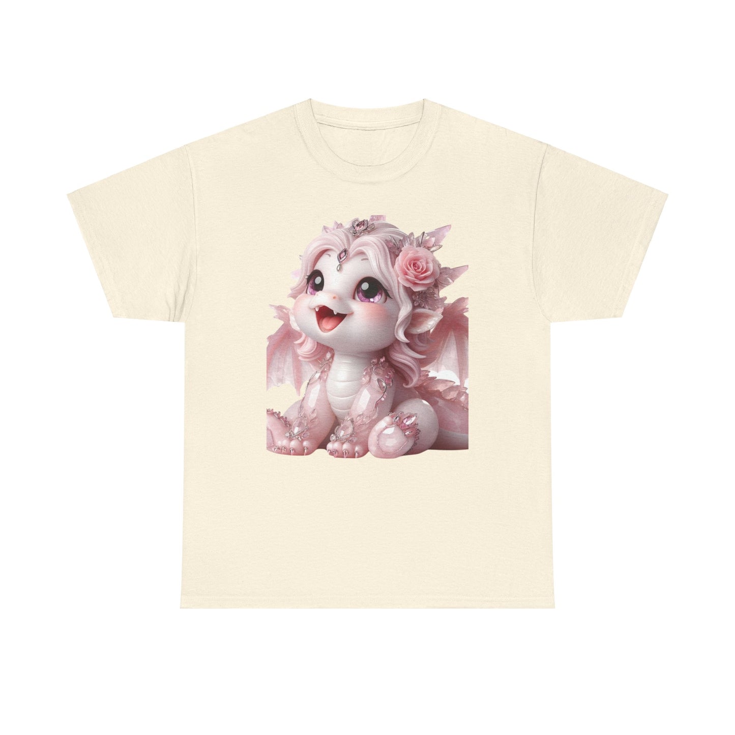 Rose Quartz Baby Dragon - Ethically Harvested Cotton Tee