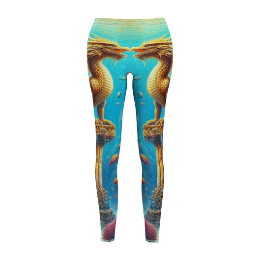 Golden Atlantean Dragon Leggings (all over print)