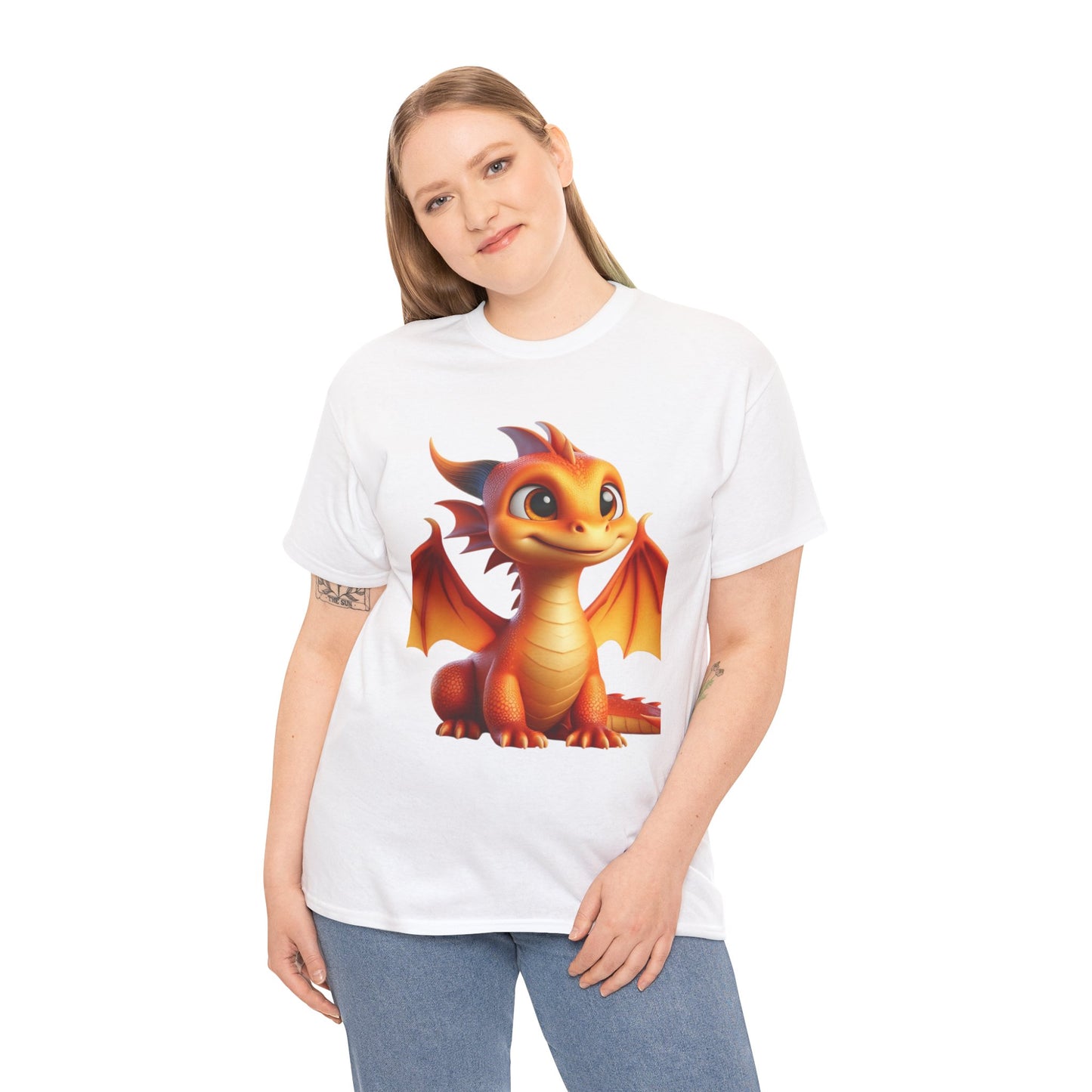 Orange Baby Dragon - Ethically Harvested Cotton Tee