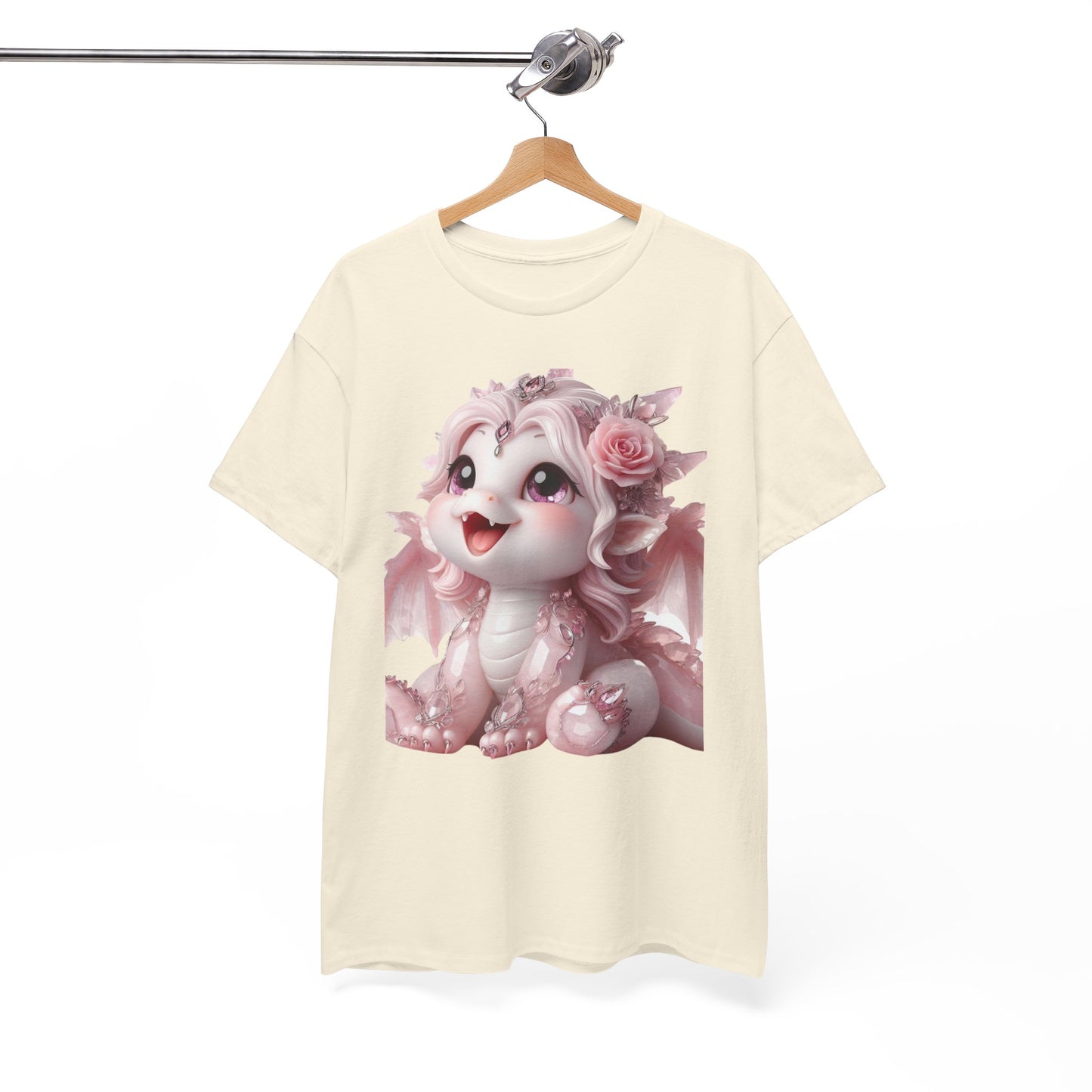 Rose Quartz Baby Dragon - Ethically Harvested Cotton Tee