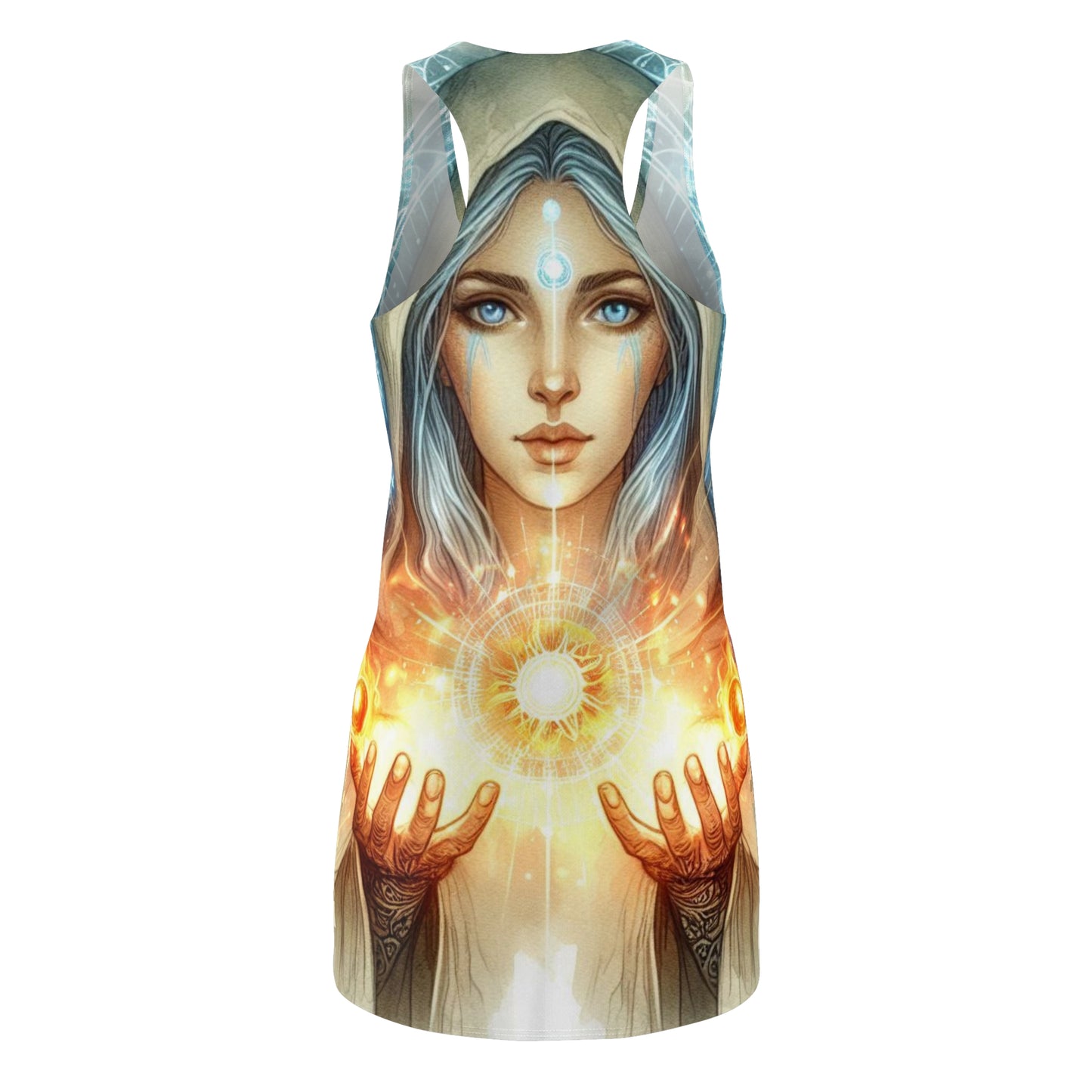 Pleiadian Goddess of Healing - Women's Racerback Dress (all over print)