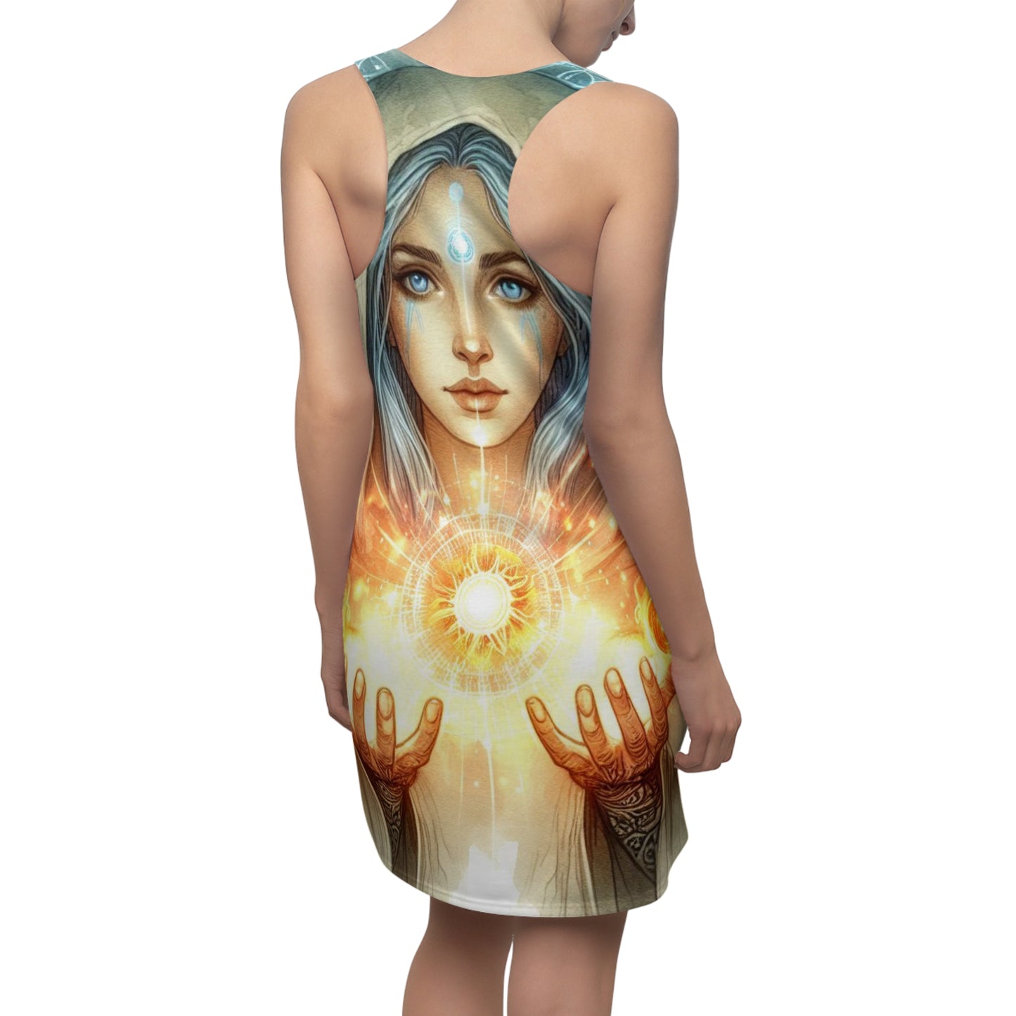 Pleiadian Goddess of Healing - Women's Racerback Dress (all over print)