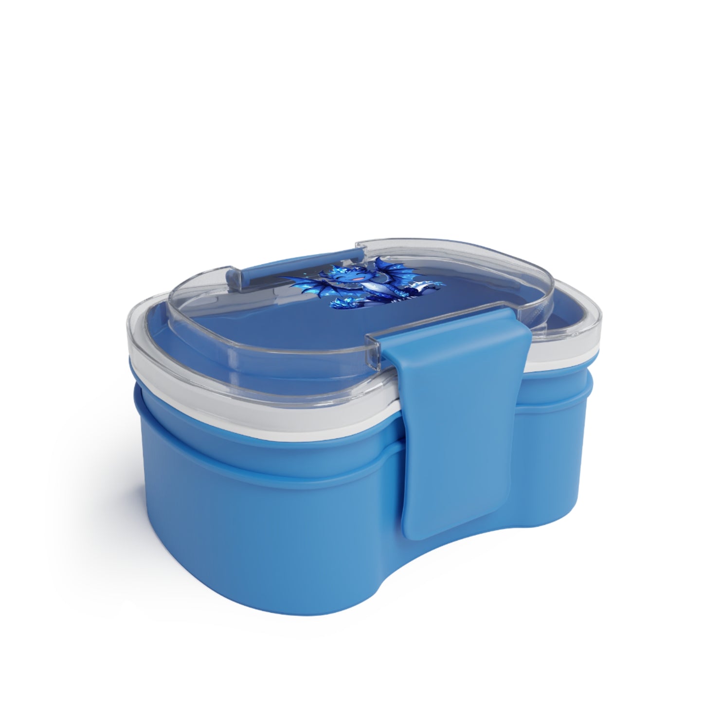 Sapphire Blue Baby Dragon Two-tier Bento Box