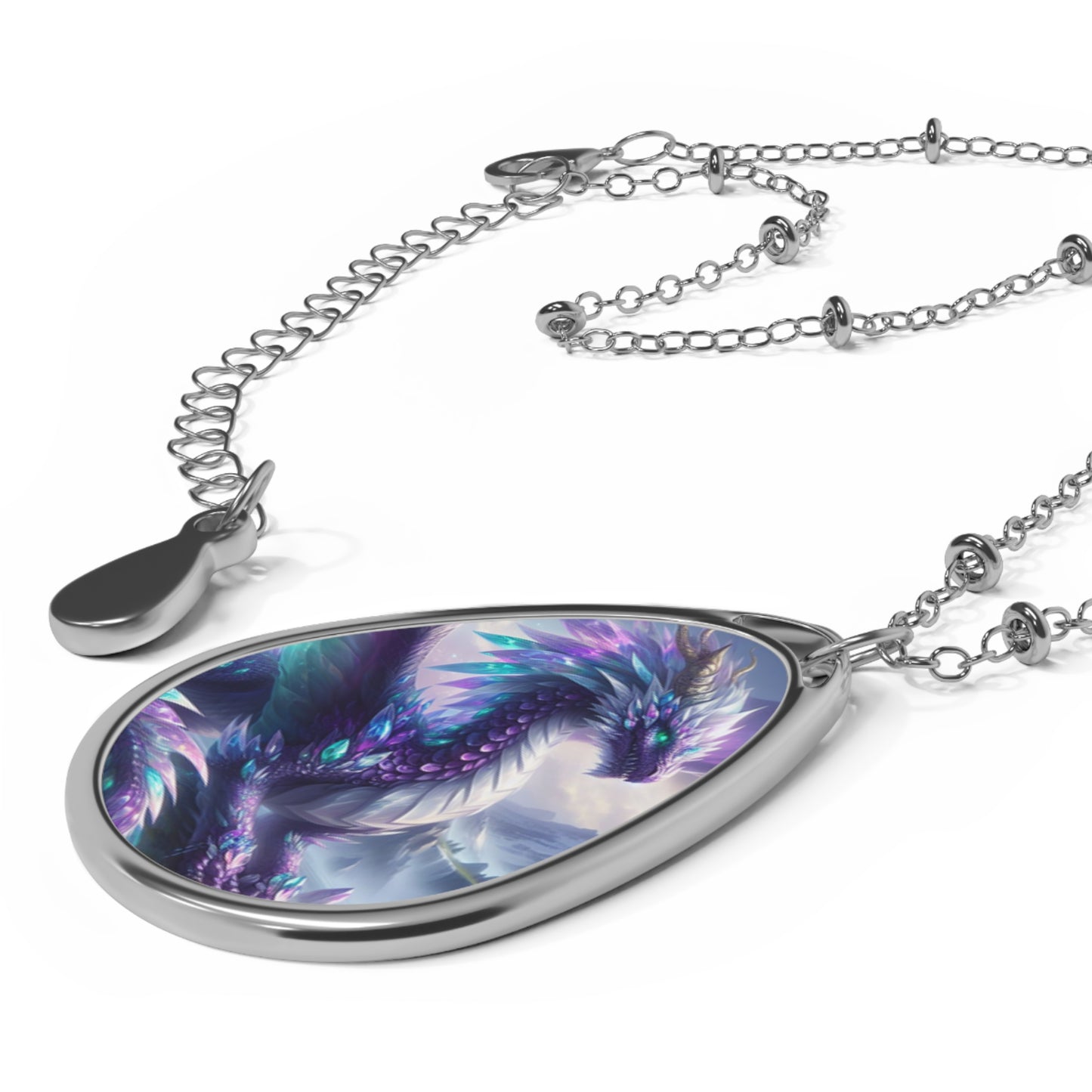 Crystal Reiki Dragon - Oval Necklace