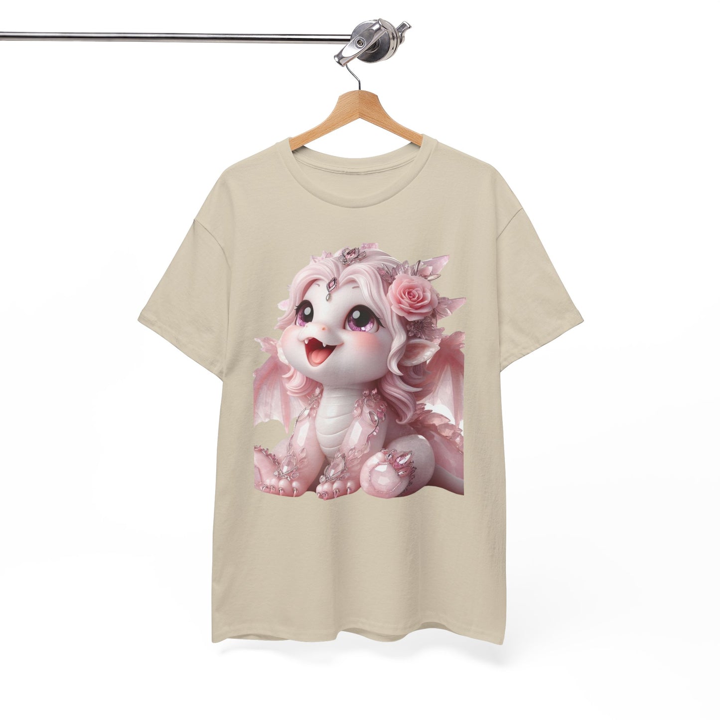 Rose Quartz Baby Dragon - Ethically Harvested Cotton Tee