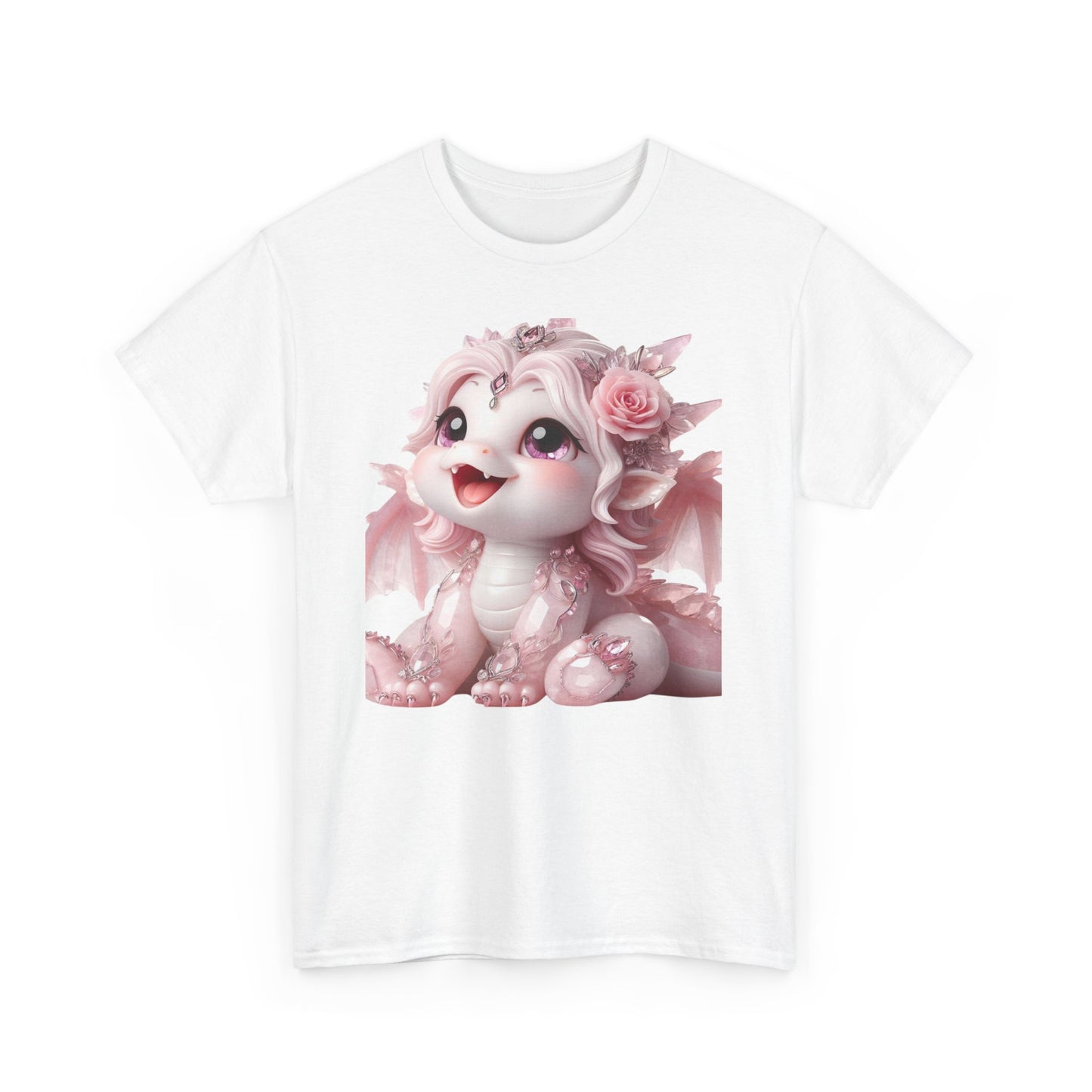 Rose Quartz Baby Dragon - Ethically Harvested Cotton Tee