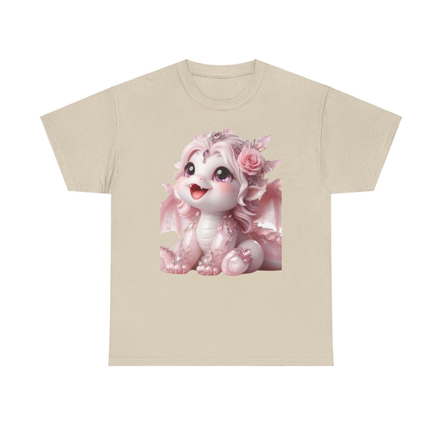 Rose Quartz Baby Dragon - Ethically Harvested Cotton Tee