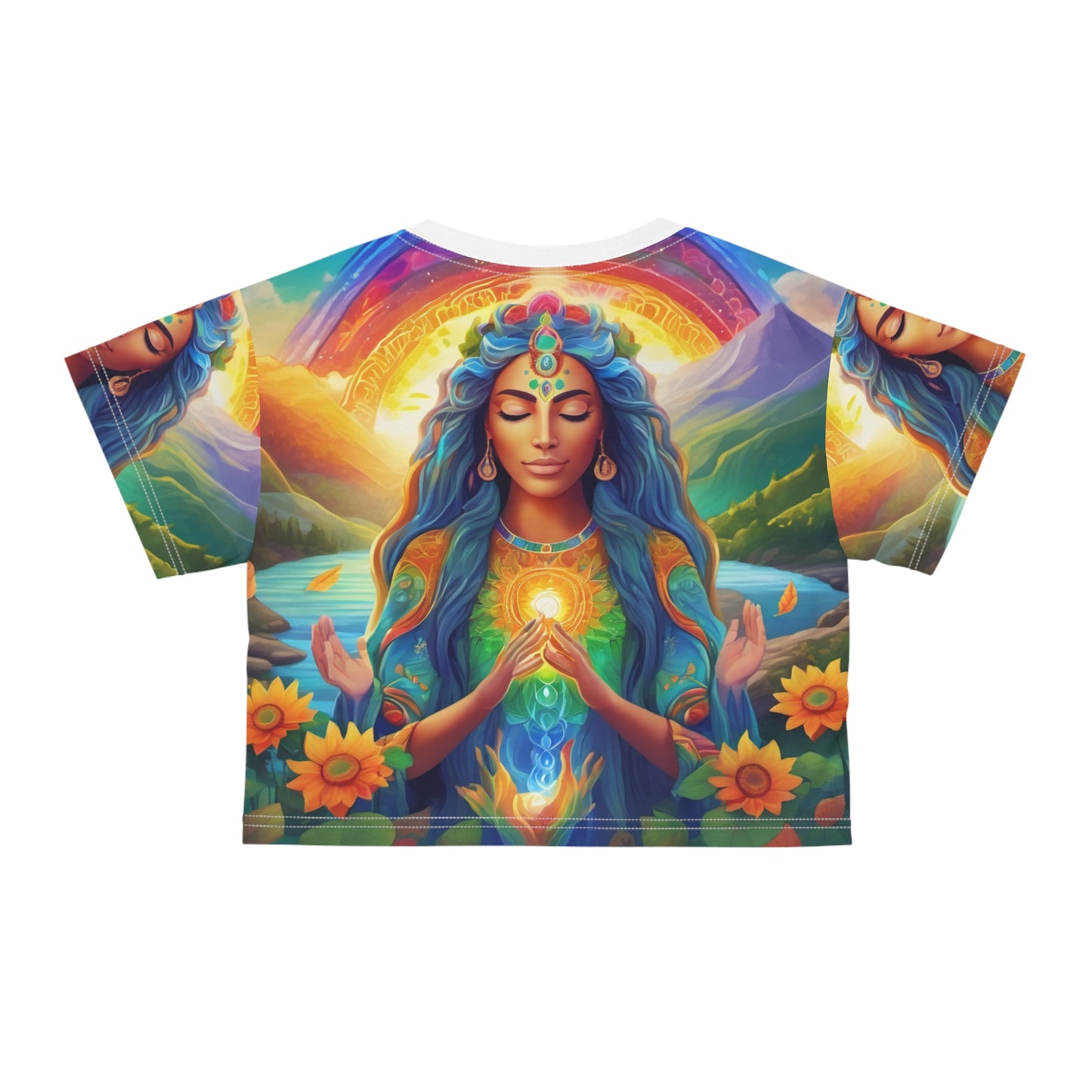 Be Light Goddess - Gratitude Crop Tee (all over print)