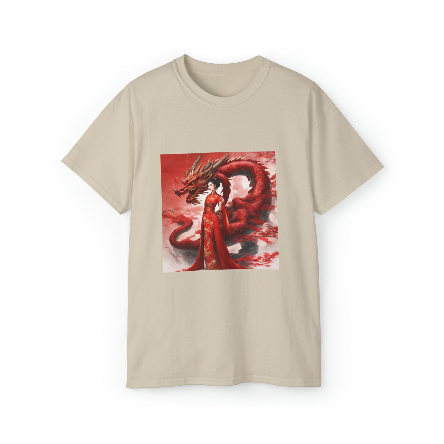 Red Tara & Her Dragon - Ethically Harvested Cotton Tee