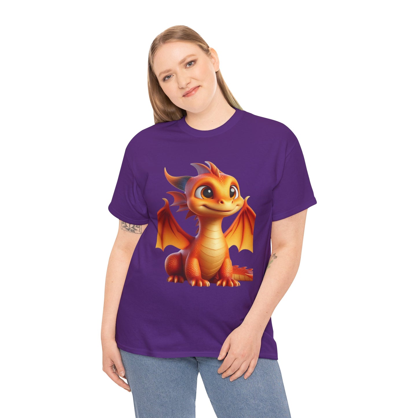 Orange Baby Dragon - Ethically Harvested Cotton Tee