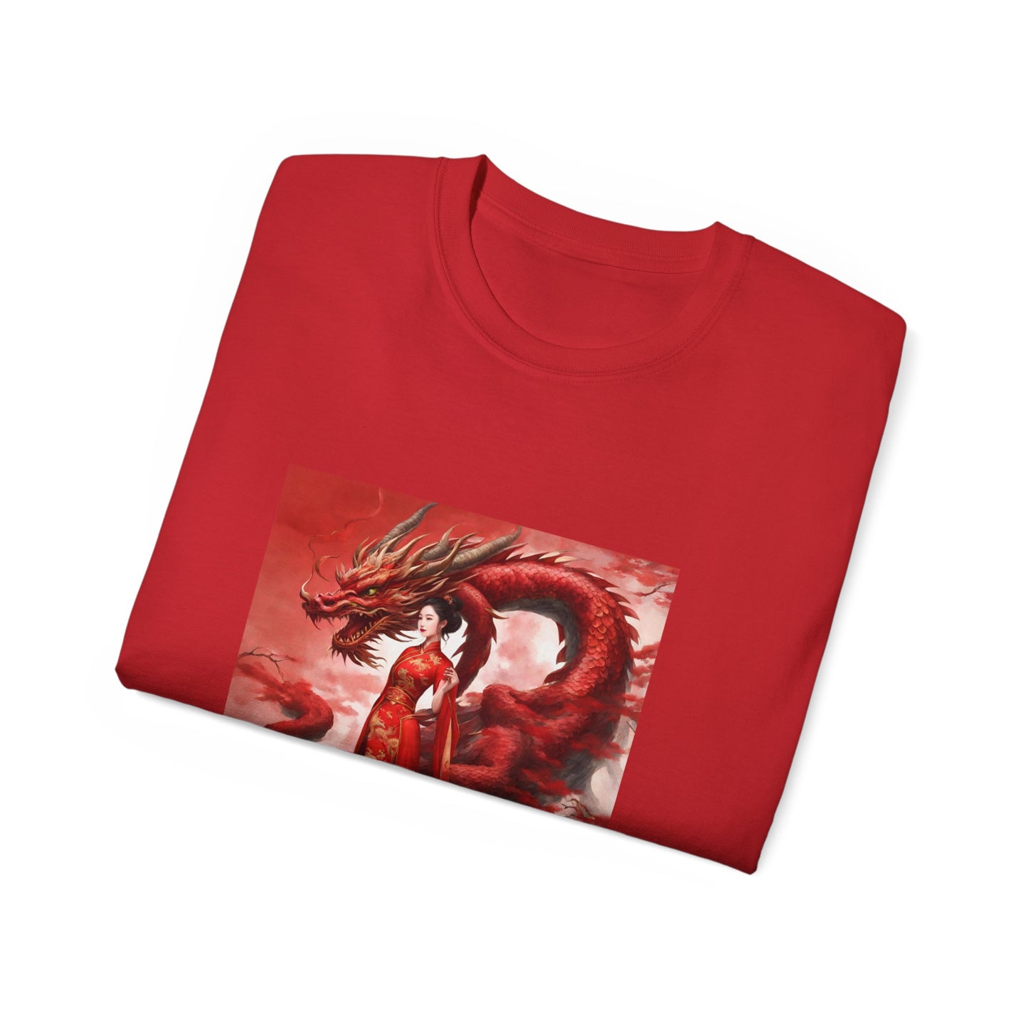 Red Tara & Her Dragon - Ethically Harvested Cotton Tee