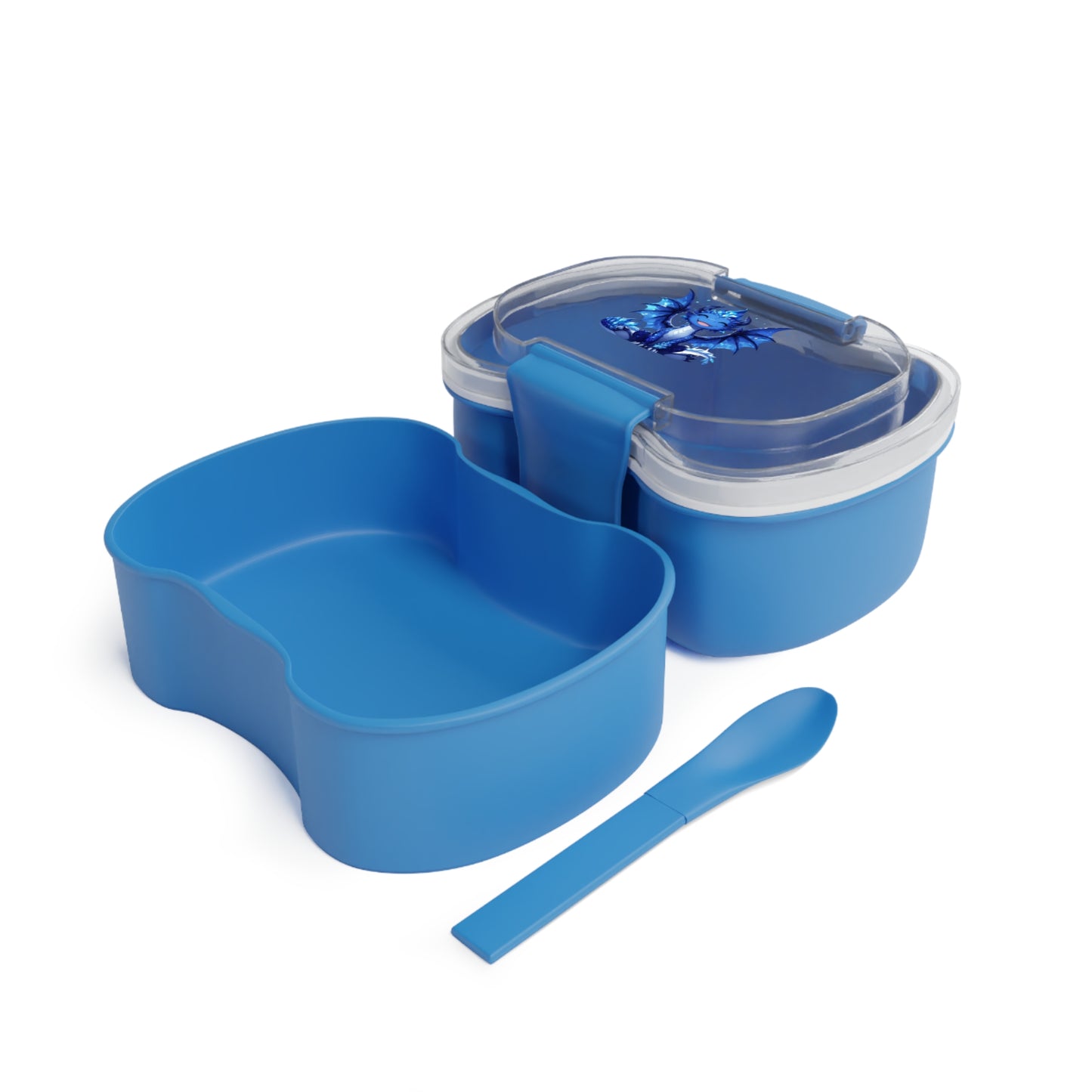 Sapphire Blue Baby Dragon Two-tier Bento Box