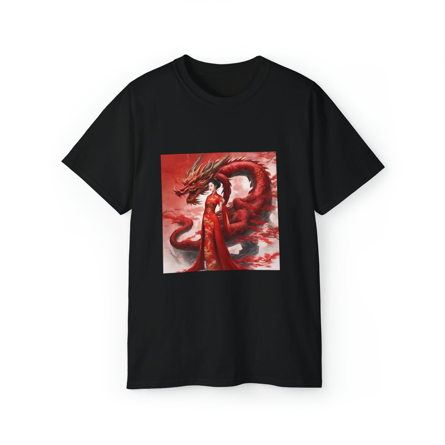 Red Tara & Her Dragon - Ethically Harvested Cotton Tee