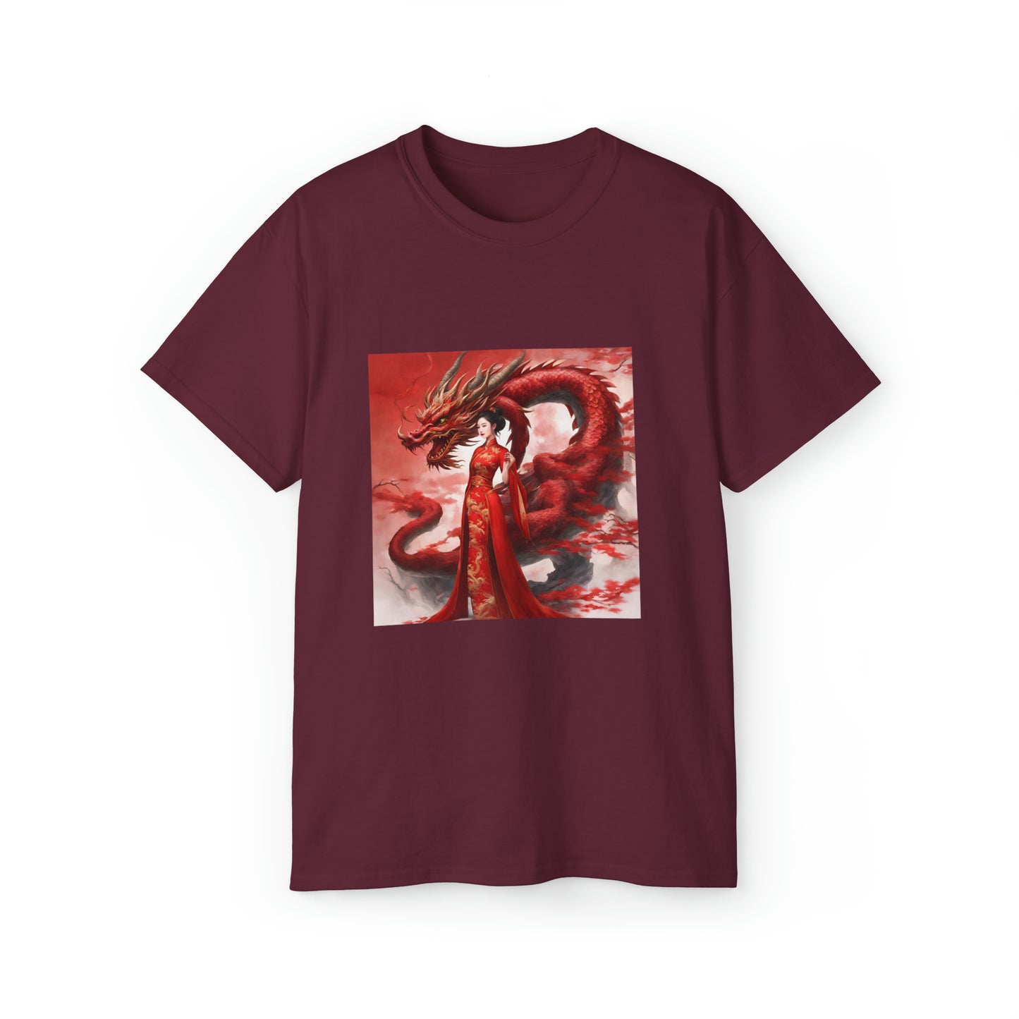 Red Tara & Her Dragon - Ethically Harvested Cotton Tee