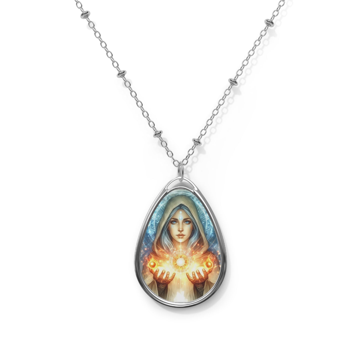 Pleiadian Goddess of Healing - Oval Necklace