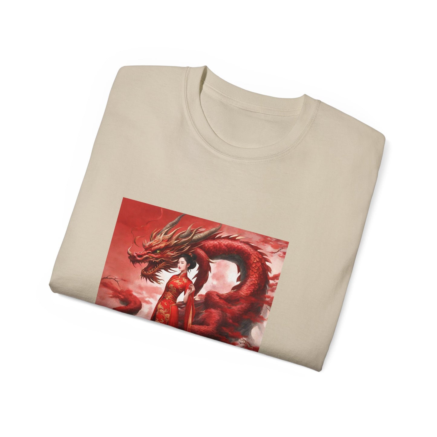 Red Tara & Her Dragon - Ethically Harvested Cotton Tee