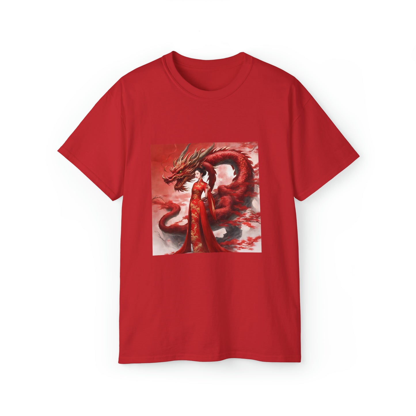 Red Tara & Her Dragon - Ethically Harvested Cotton Tee