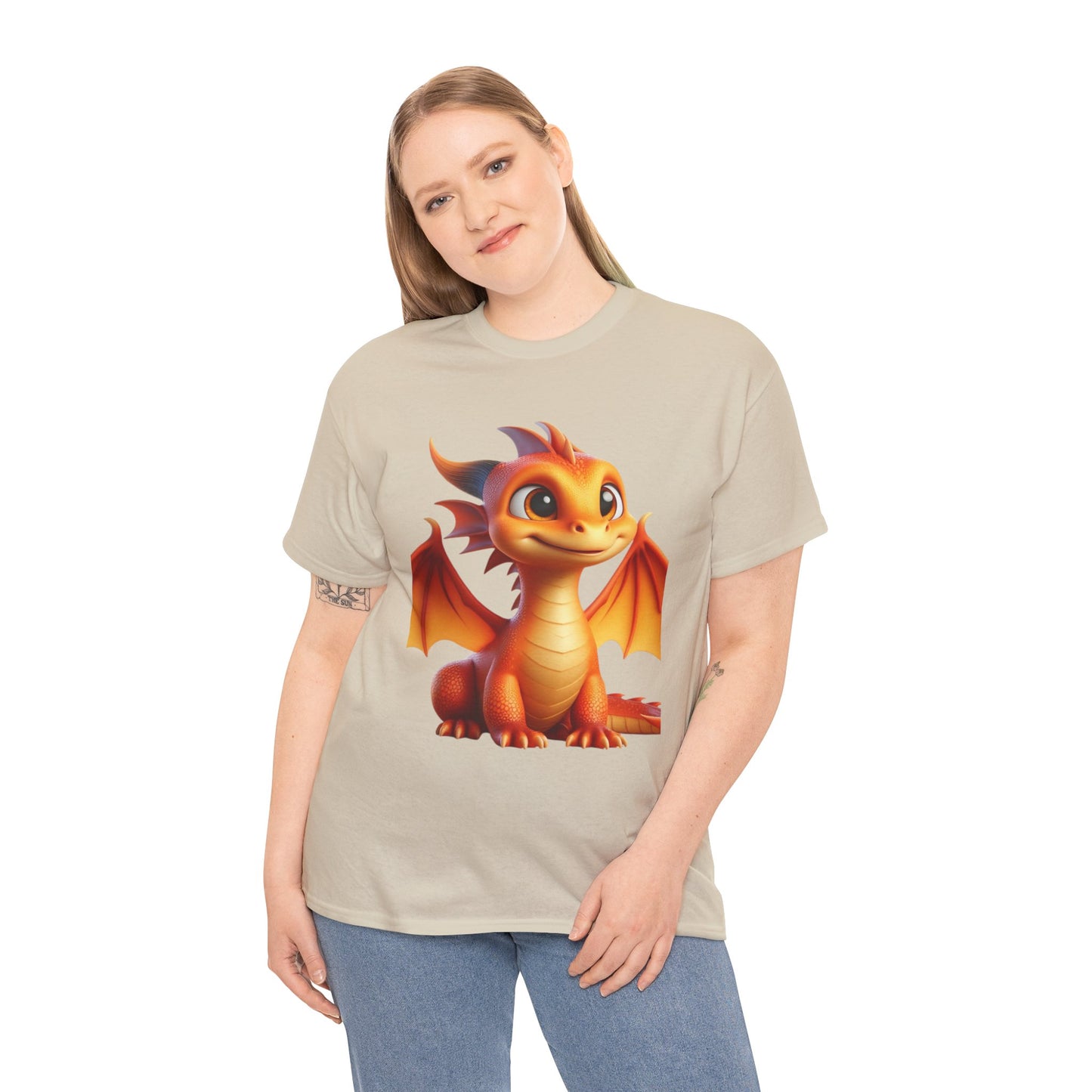 Orange Baby Dragon - Ethically Harvested Cotton Tee