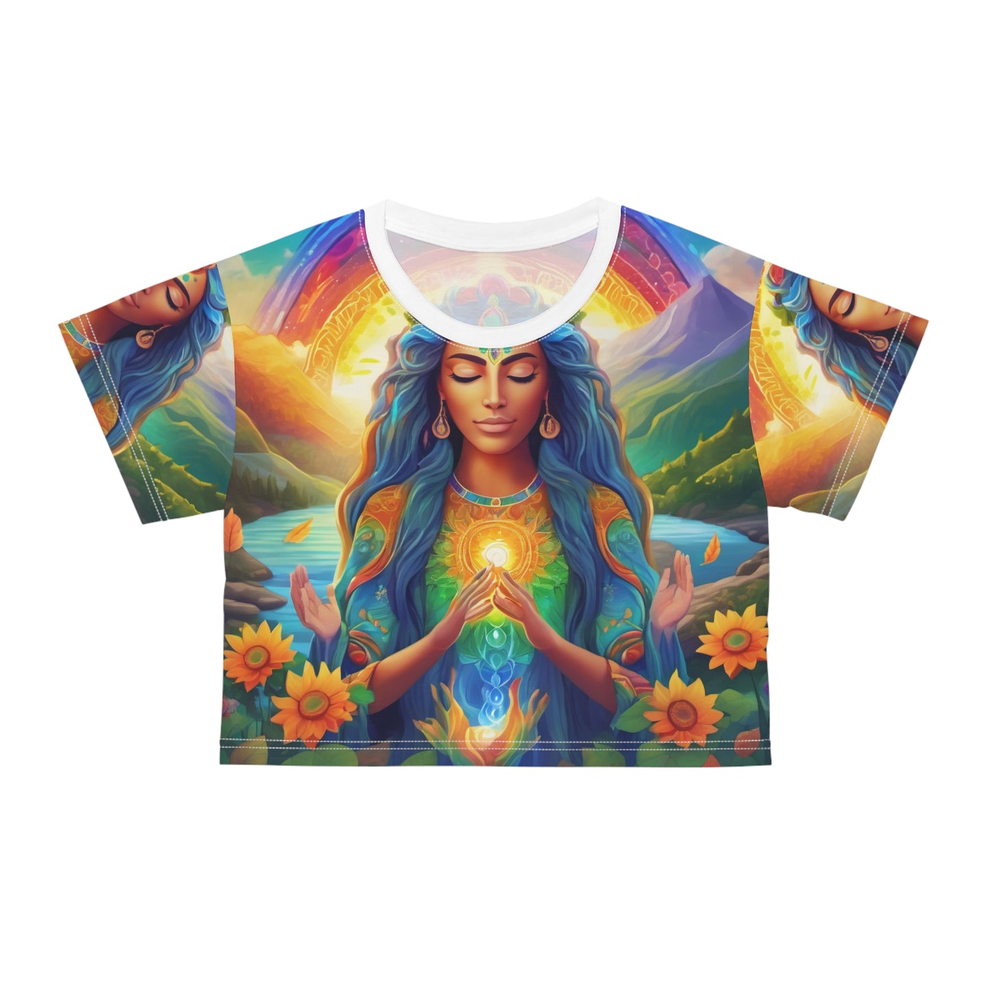 Be Light Goddess - Gratitude Crop Tee (all over print)