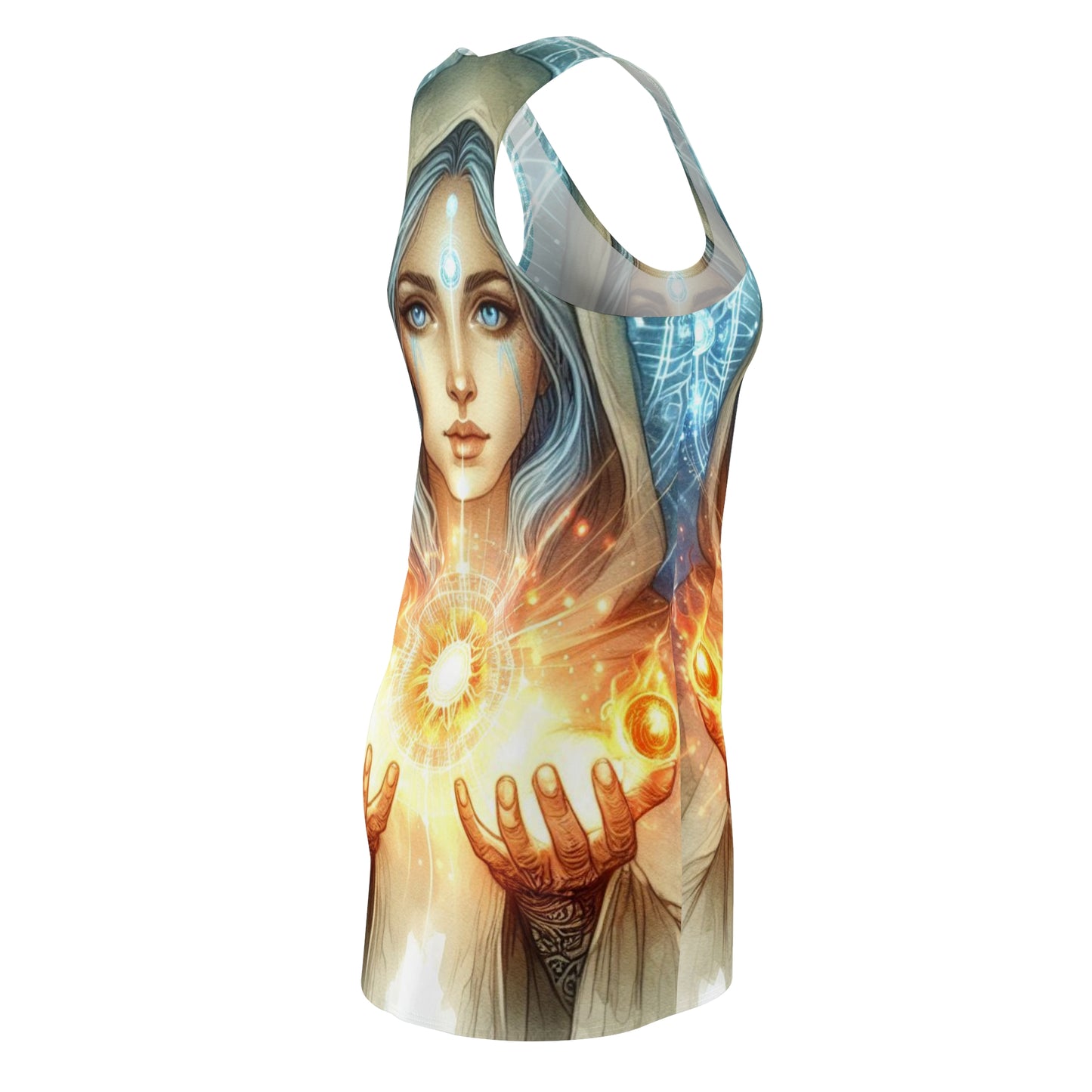 Pleiadian Goddess of Healing - Women's Racerback Dress (all over print)