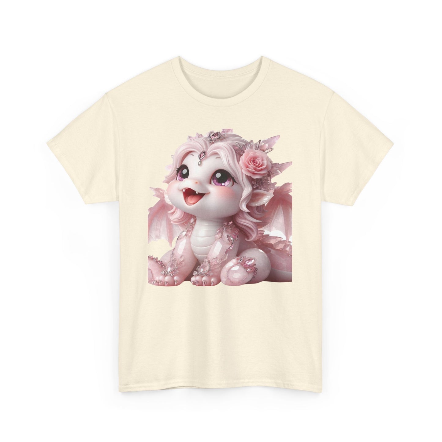 Rose Quartz Baby Dragon - Ethically Harvested Cotton Tee