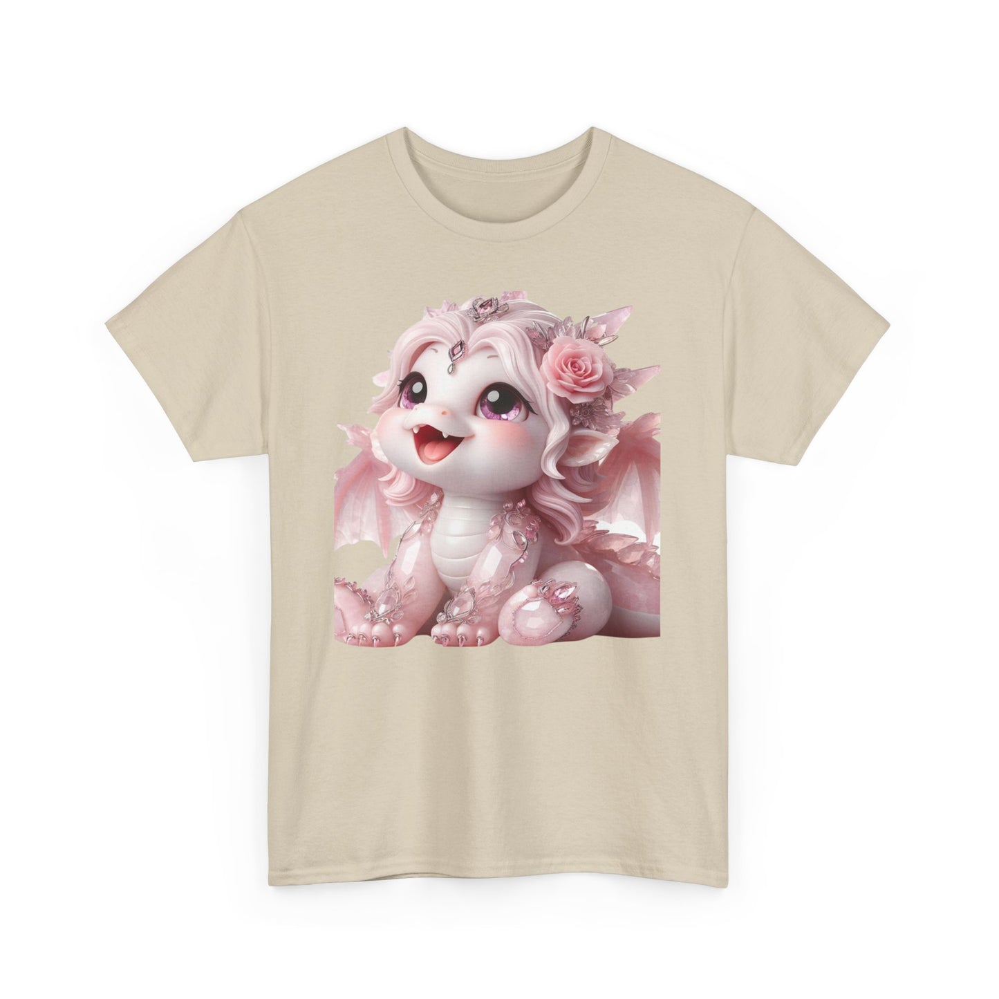 Rose Quartz Baby Dragon - Ethically Harvested Cotton Tee