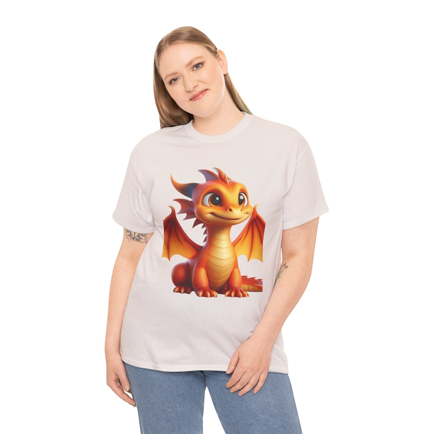 Orange Baby Dragon - Ethically Harvested Cotton Tee