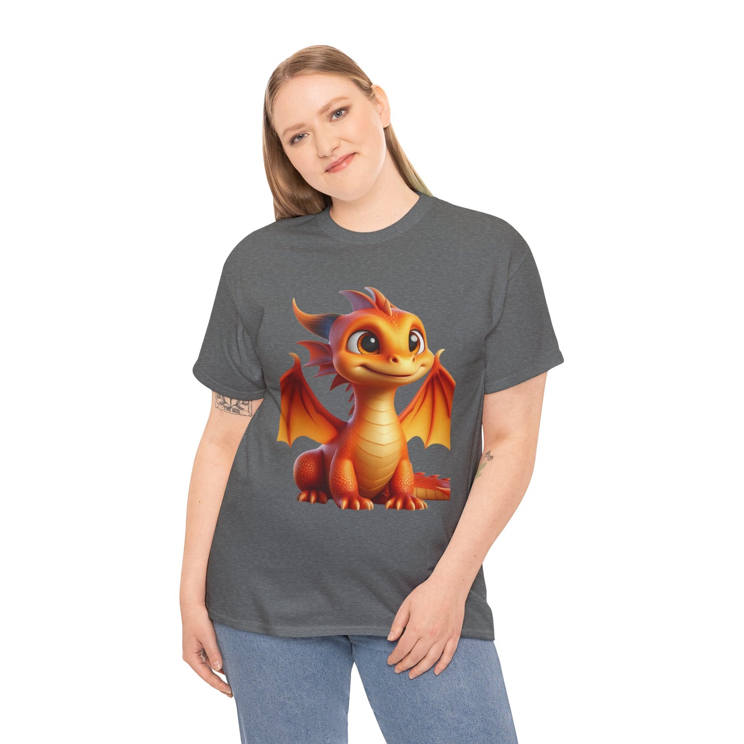 Orange Baby Dragon - Ethically Harvested Cotton Tee