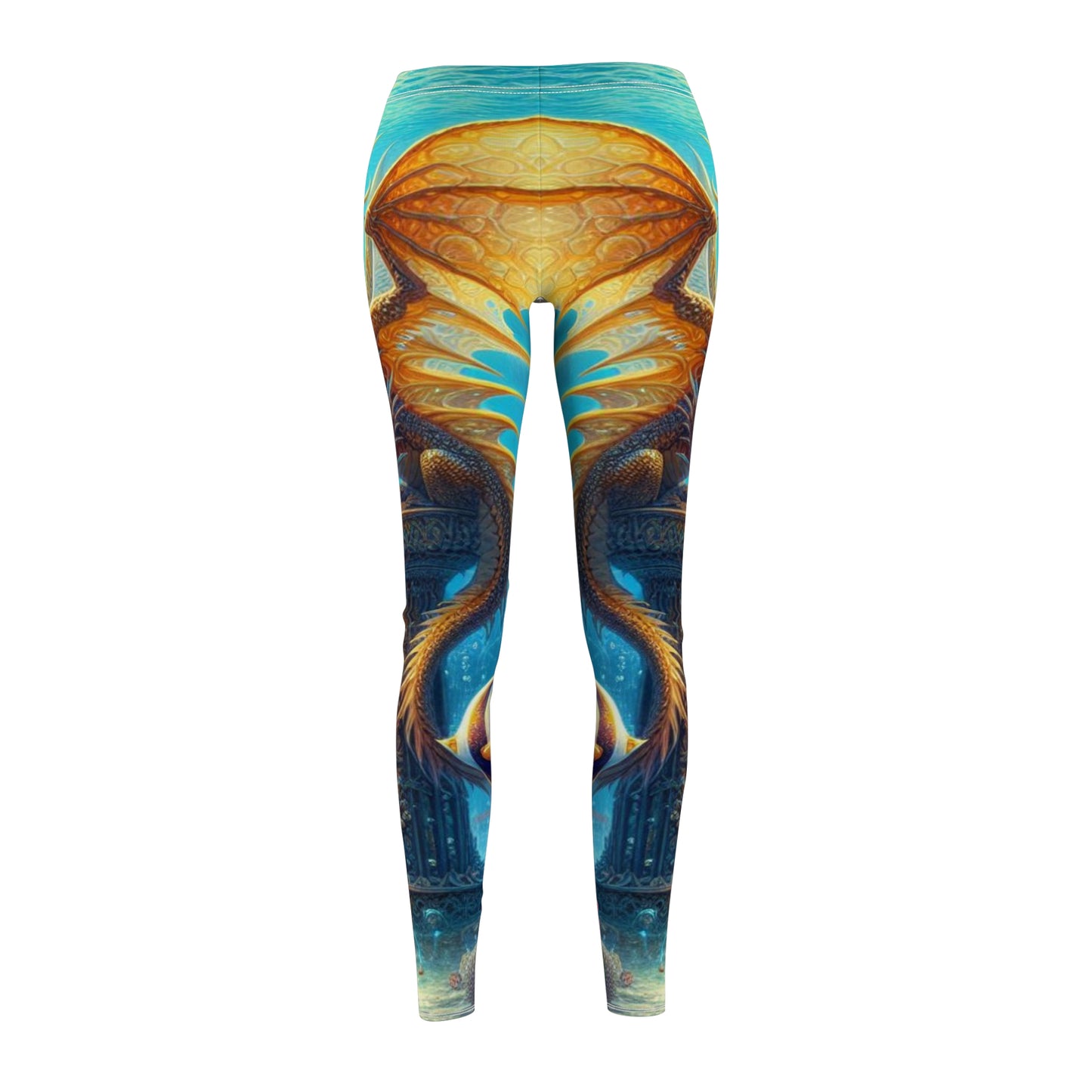 Golden Atlantean Dragon Leggings (all over print)