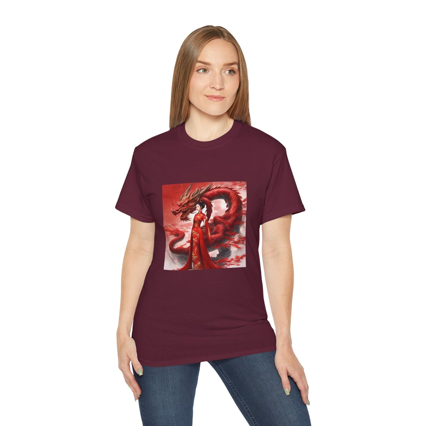 Red Tara & Her Dragon - Ethically Harvested Cotton Tee