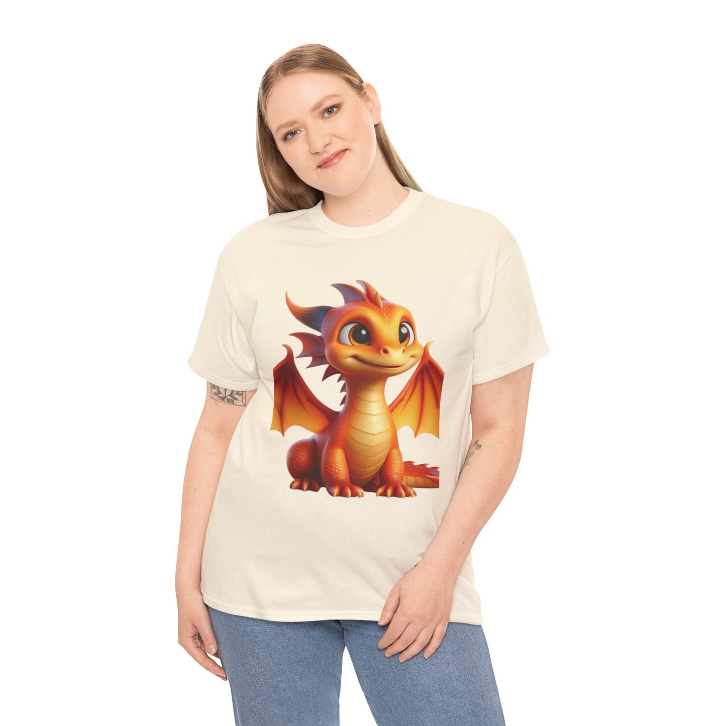 Orange Baby Dragon - Ethically Harvested Cotton Tee