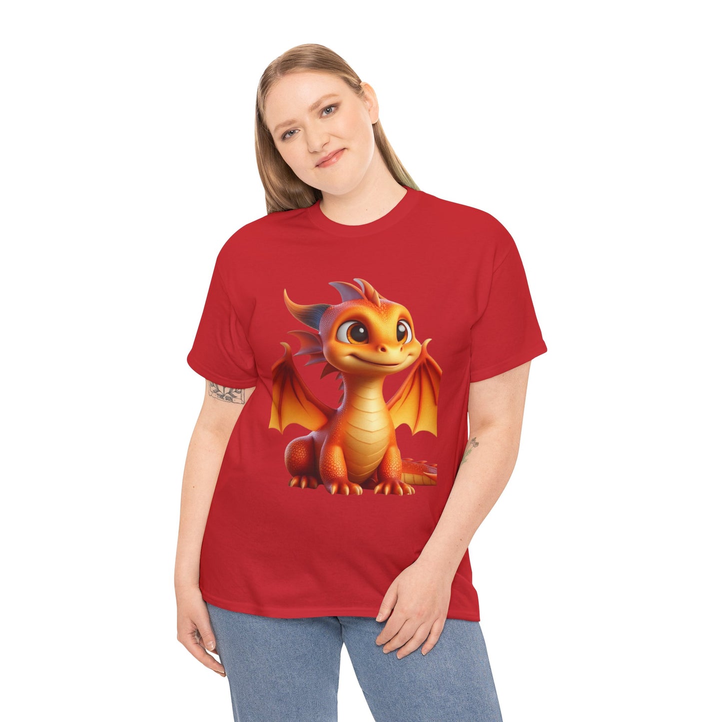 Orange Baby Dragon - Ethically Harvested Cotton Tee