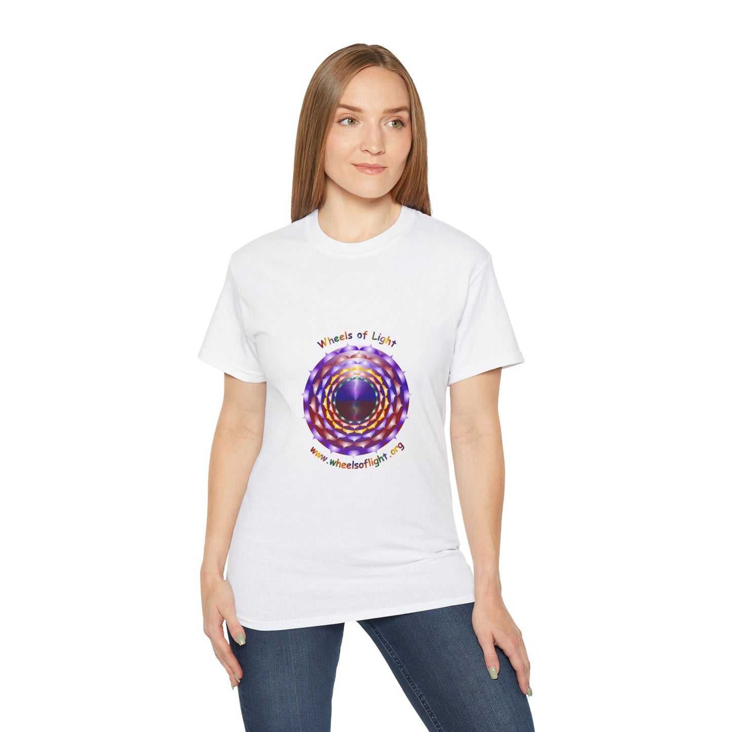 Reiki Infused Wheels of Light Logo Tee - Ethically Harvested Cotton