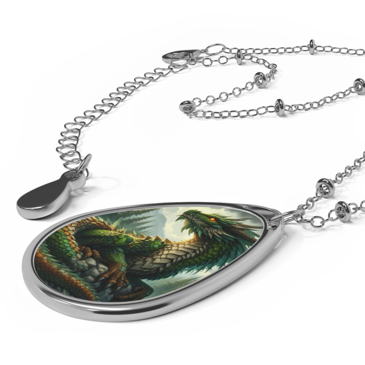 Dragon of the Forest - Oval Necklace