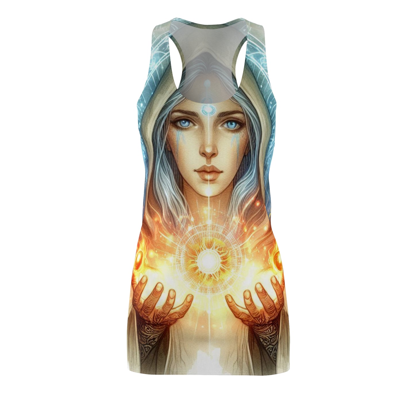 Pleiadian Goddess of Healing - Women's Racerback Dress (all over print)