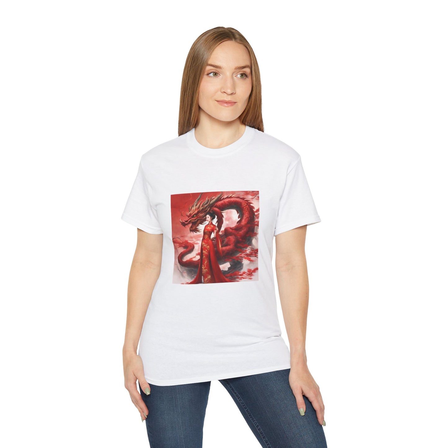 Red Tara & Her Dragon - Ethically Harvested Cotton Tee