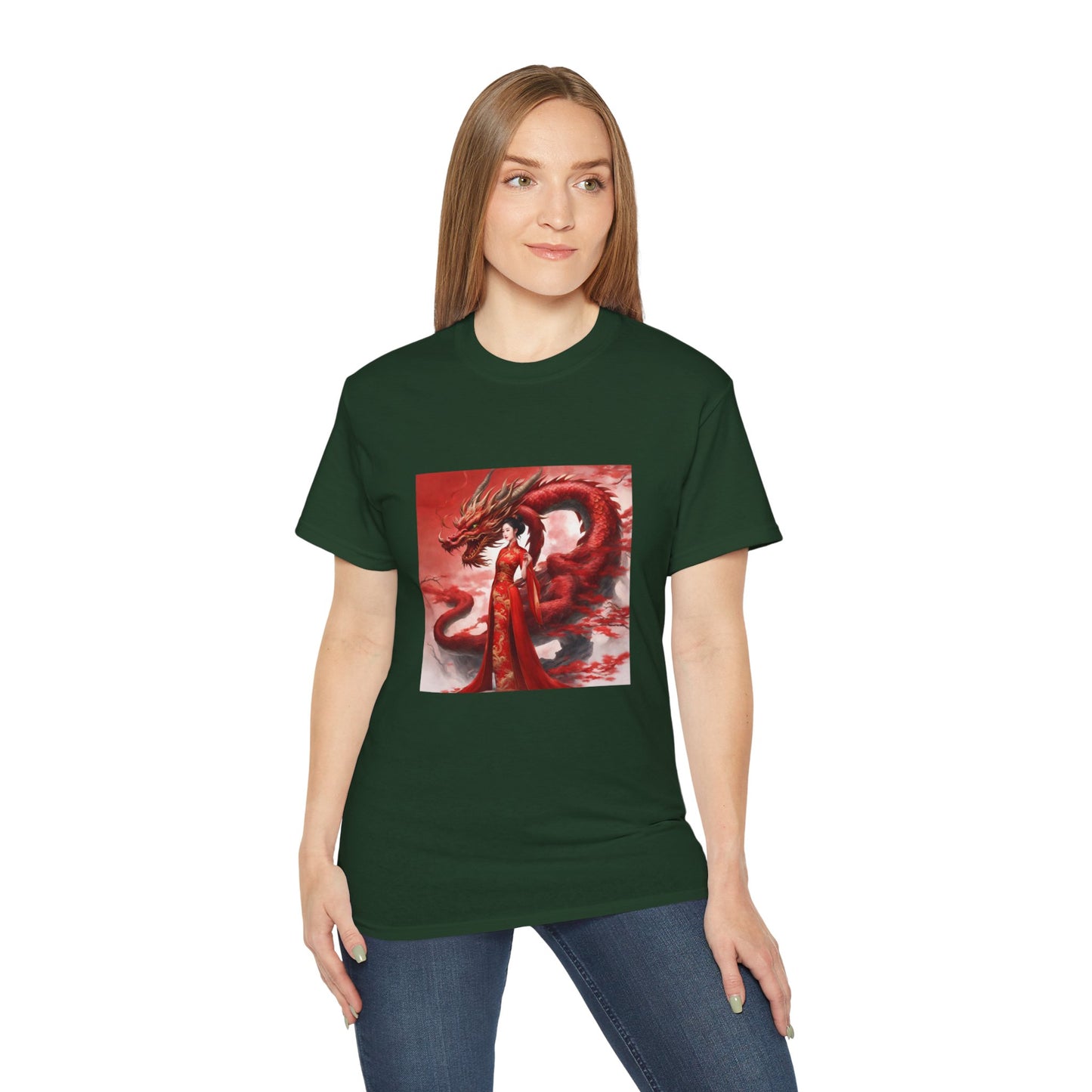 Red Tara & Her Dragon - Ethically Harvested Cotton Tee